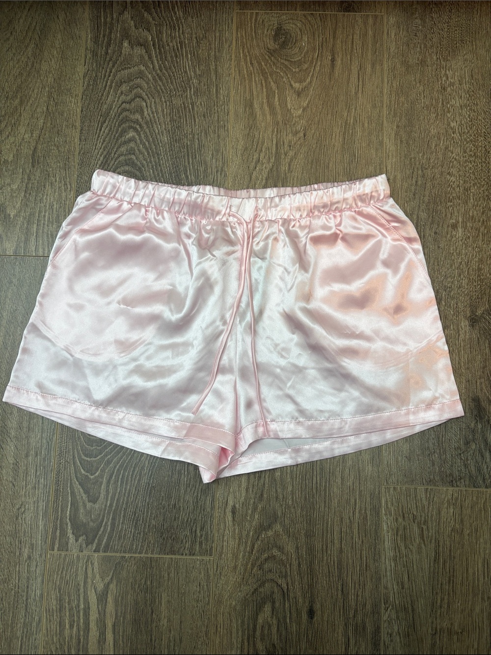 La Vie En Rose Light Pink Satin Sleep Shorts